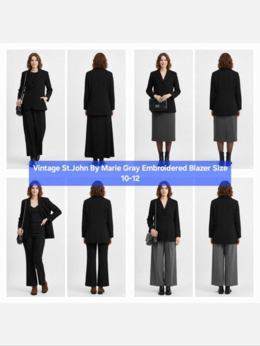 Vintage St. John by Marie Gray Embroidered Blazer Size 10-12